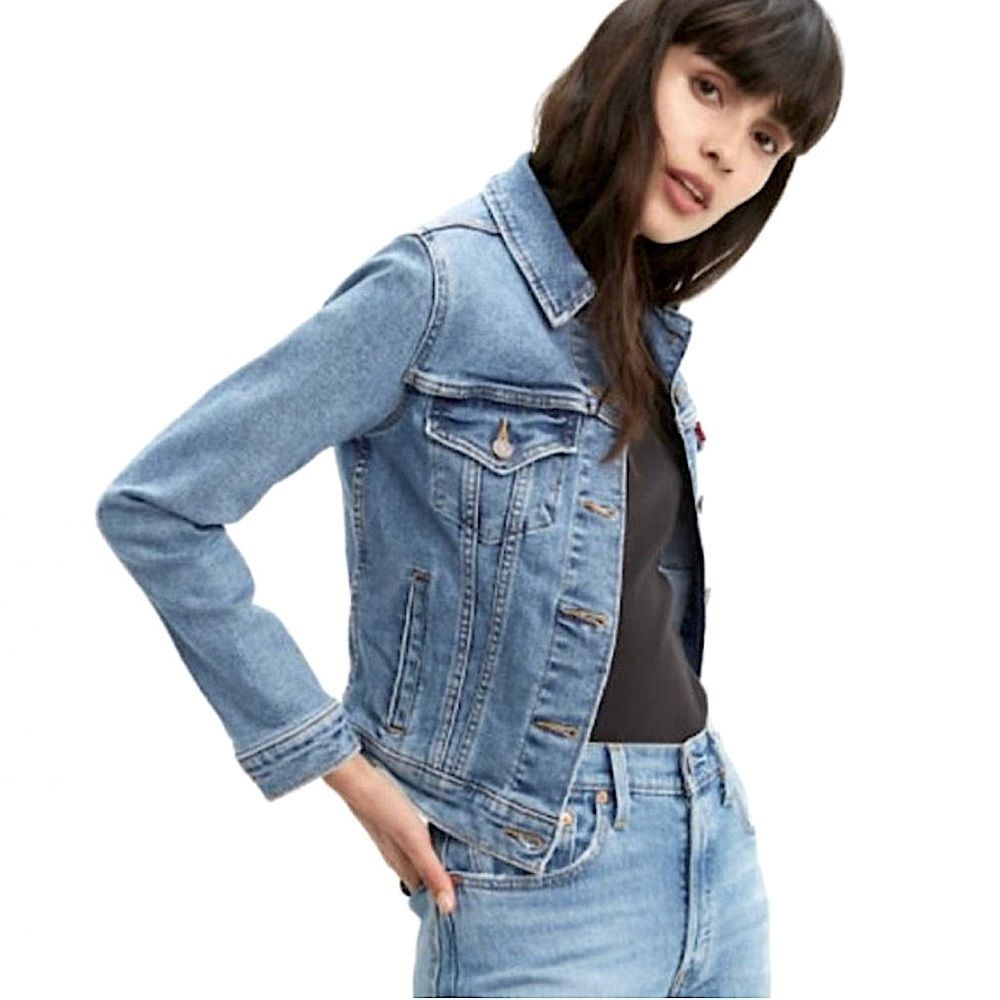 Levi's ORIGINAL TRUCKER JACKET XS Light Wash Distressed Denim Jean Jacket